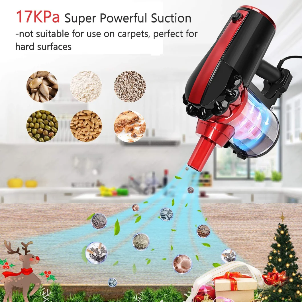 Vacuum Cleaner 17kpa 2 in 1 Handheld Corded Powerful Cleaning Lightweight True HEPA for Hard Floor